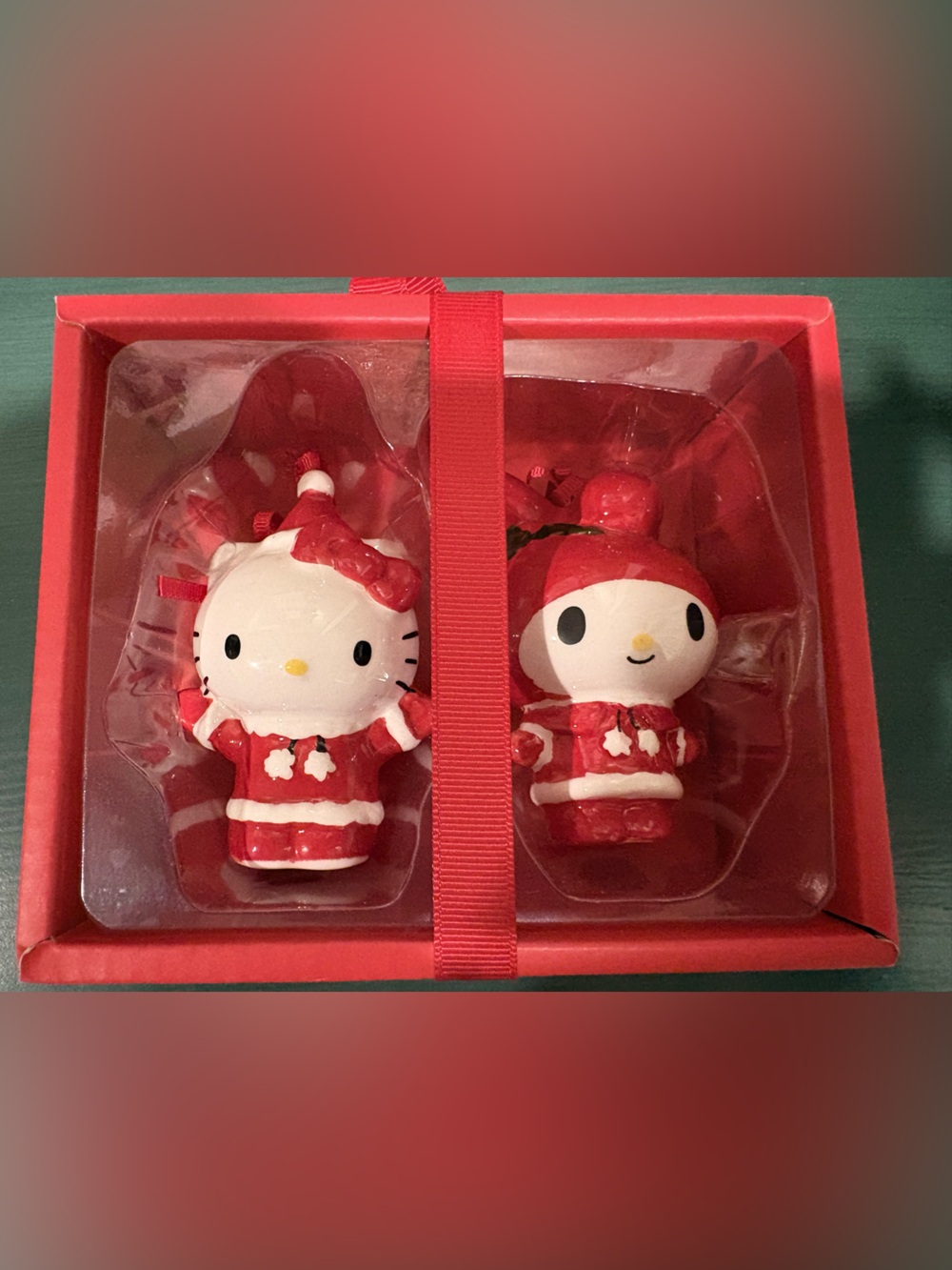 Sanrio Hello Kitty/My Melody Holiday Ornament Duo